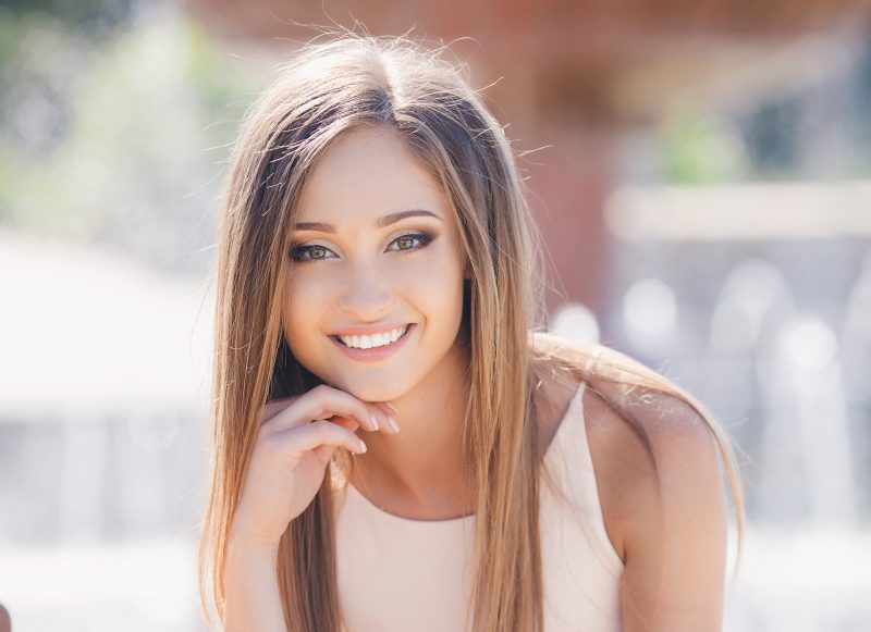 woman with beautiful professionally whitened smile
